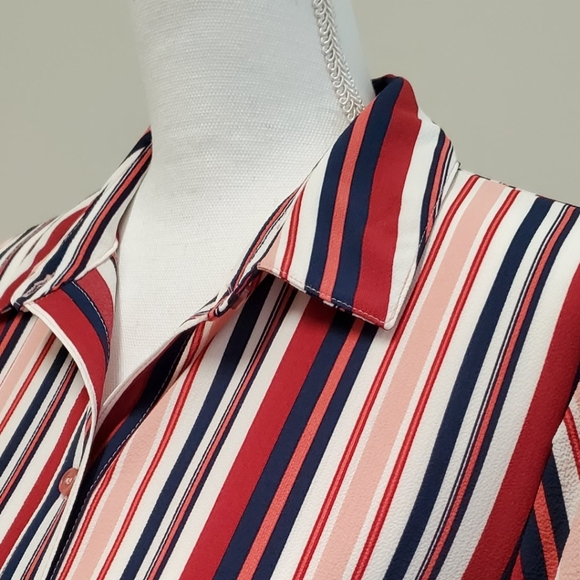 [AGB] Tie Front Stripe Dress - Picture 5 of 8